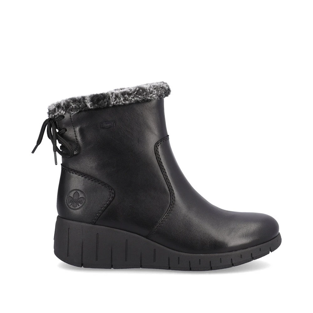 RIEKER Y1350-00 Wedge Bootie (Fur Trim)