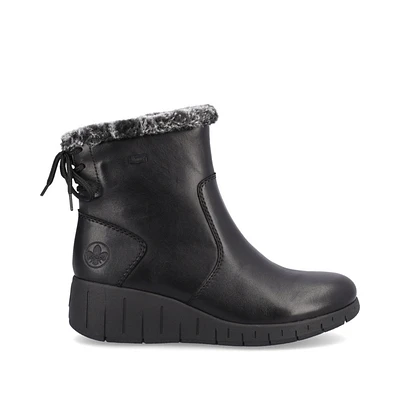 RIEKER Y1350-00 Wedge Bootie (Fur Trim)