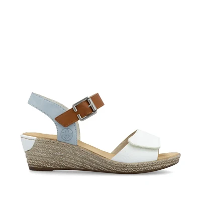 RIEKER 62460-80 Wedge Sandal Bk-Strap