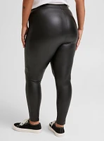 Full-Length Faux Leather Moto Legging