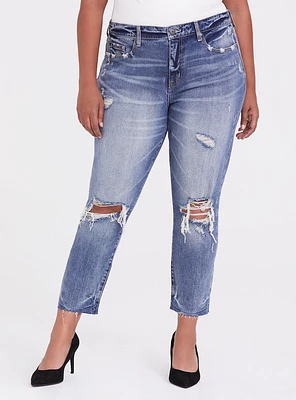 Mom Straight Vintage Stretch High-Rise Jean