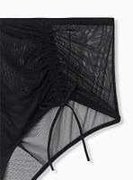 Black Mesh Drawstring Cheeky Panty