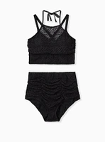 Wire-Free High Neck Crochet Bikini Top