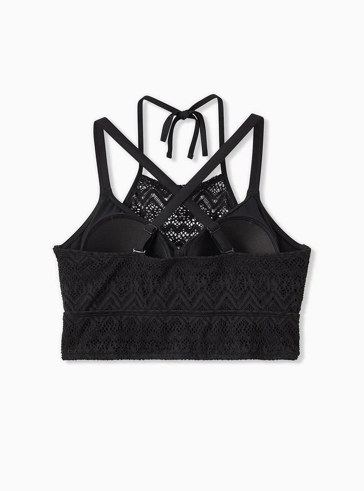 Wire-Free High Neck Crochet Bikini Top