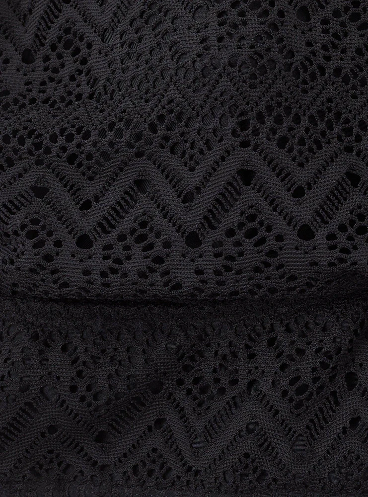Wire-Free High Neck Crochet Bikini Top