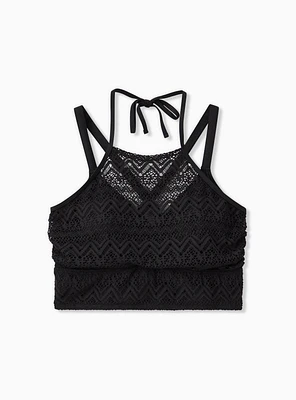 Wire-Free High Neck Crochet Bikini Top