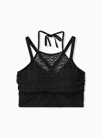 Wire-Free High Neck Crochet Bikini Top