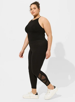 Crop Signature Mesh Inset Legging