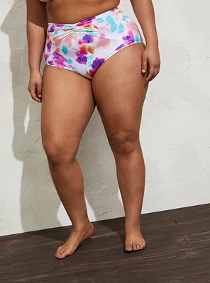 High-Rise Knot Front Swim Bottom
