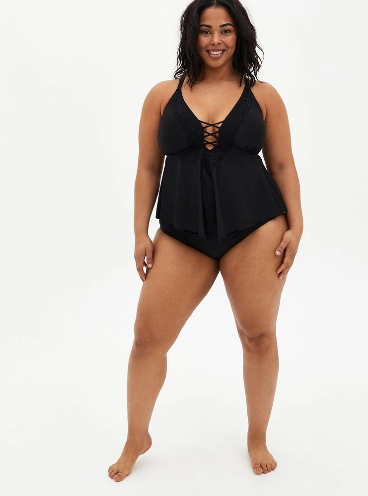 Crochet Lattice Wireless Tankini Top