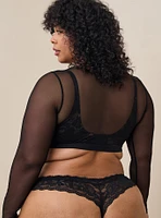 Lace Thong Panty With Open Gusset