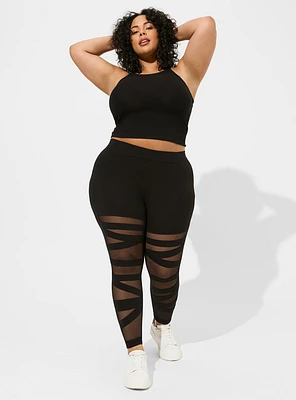 Crop Front Mesh Legging