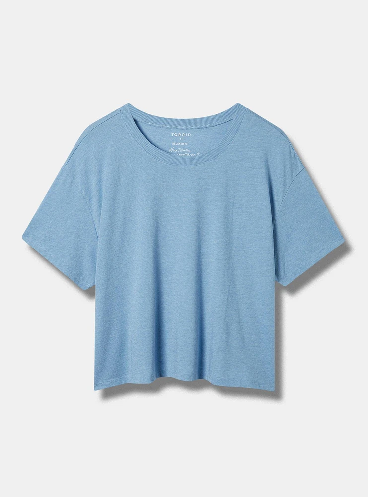 Signature Jersey Relaxed Crew Crop Tee