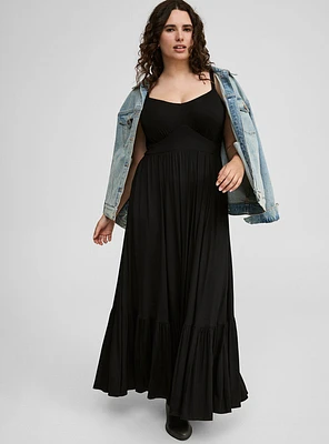 Maxi V-Neck Tiered Dress