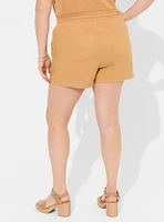 5 Inch Pull-On Stretch Linen Mid-Rise Short