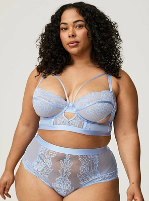 Retro Ribbon Lace Up High Waist Cheeky
