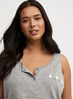 Super Soft Slub Henley Sleep Tank