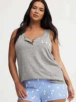Super Soft Slub Henley Sleep Tank