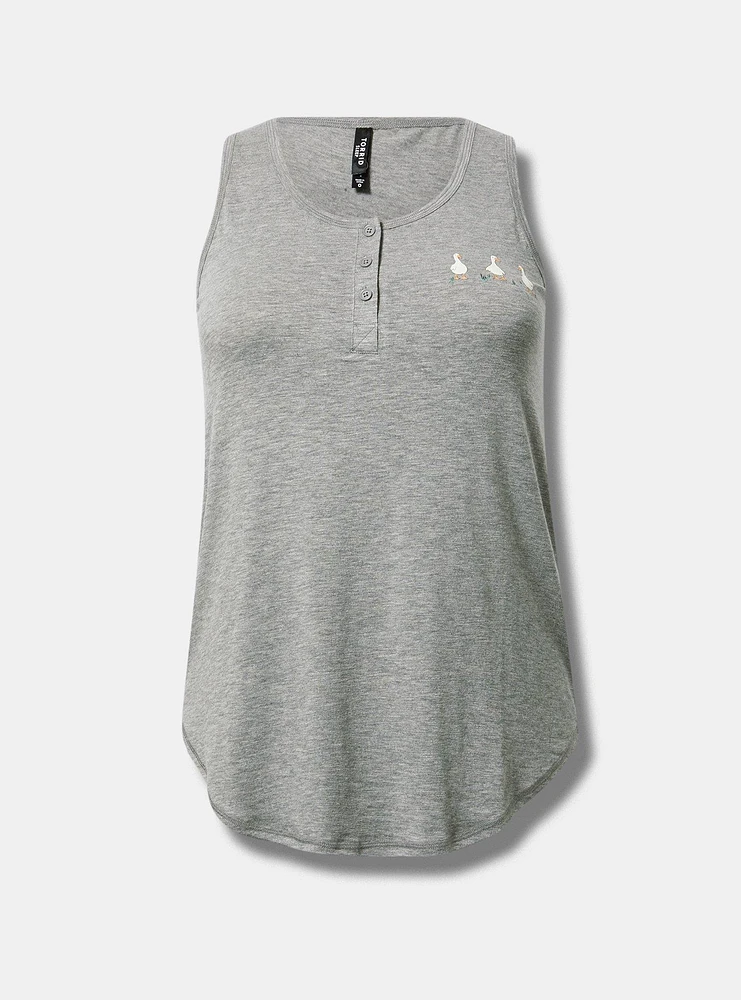 Super Soft Slub Henley Sleep Tank
