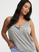 Super Soft Slub Henley Sleep Tank