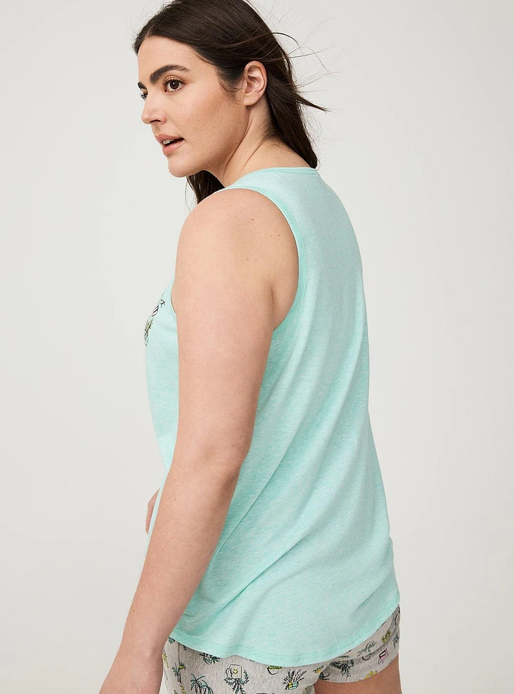 Super Soft Slub Henley Sleep Tank
