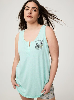 Super Soft Slub Henley Sleep Tank