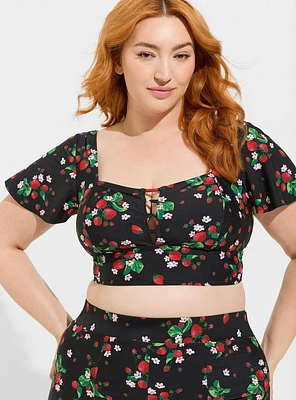 Wire-Free Flutter-Sleeve Swim Top