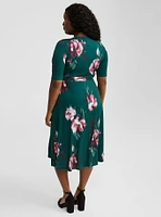 Surplice Wrap Midi Dress