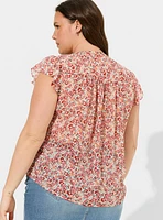 Ruffle Flutter Sleeve Top