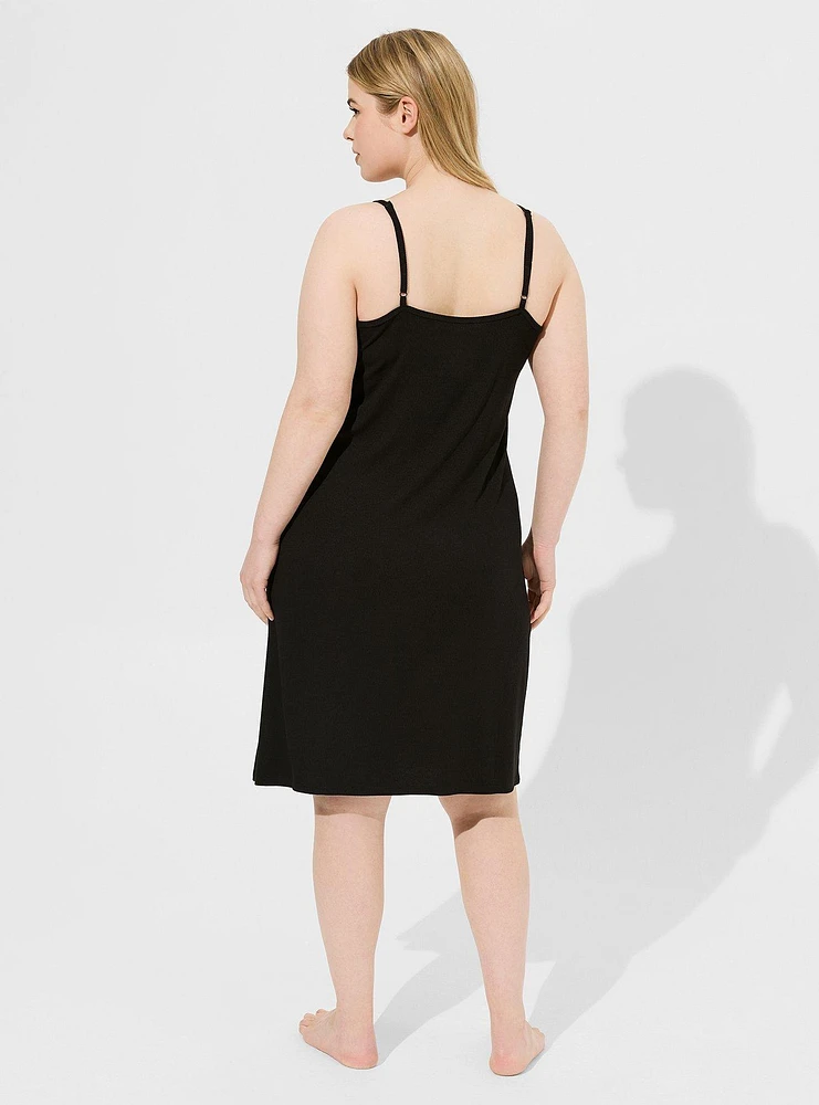 Lace Trim Midi Sleep Gown