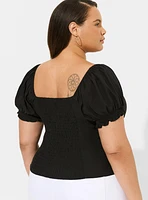 Challis Puff Short Sleeve Crop Top