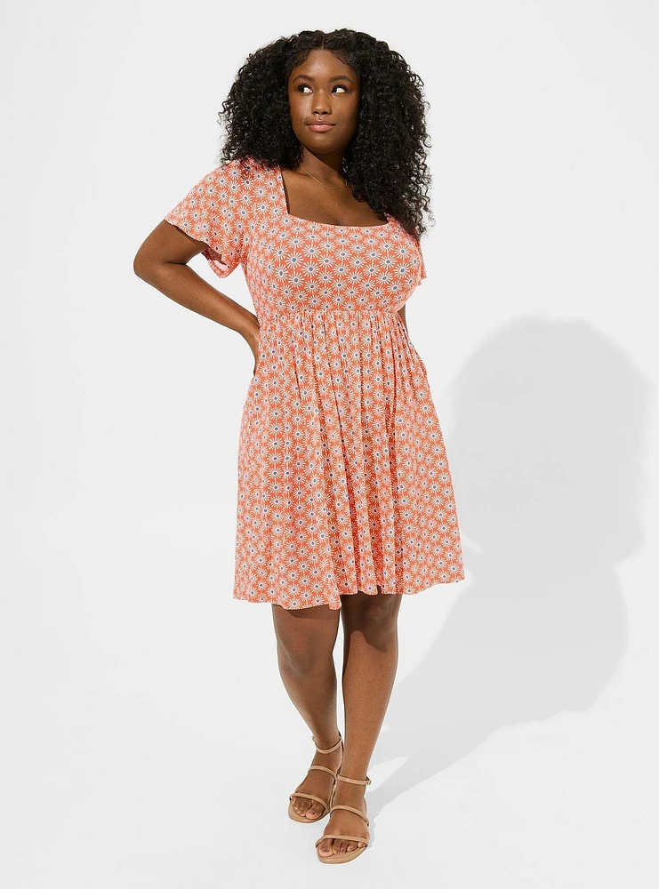 Mini Flutter-Sleeve Skater Dress