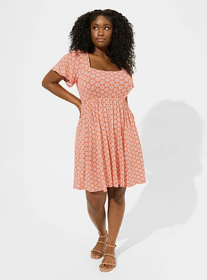 Mini Flutter-Sleeve Skater Dress