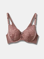 XO Plunge Push-Up Floral Lace Bra