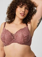 XO Plunge Push-Up Floral Lace Bra