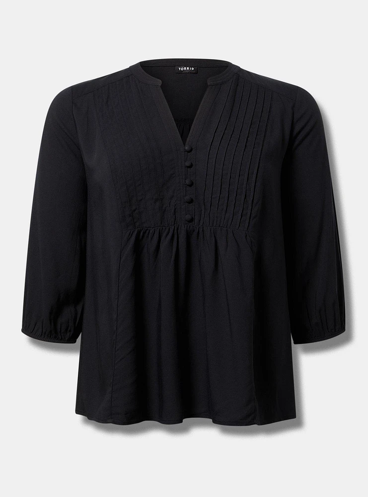 Long Sleeve Pleated Blouse
