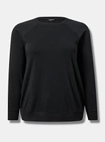 Cozy Fleece Crew Neck Raglan Sweatshirt