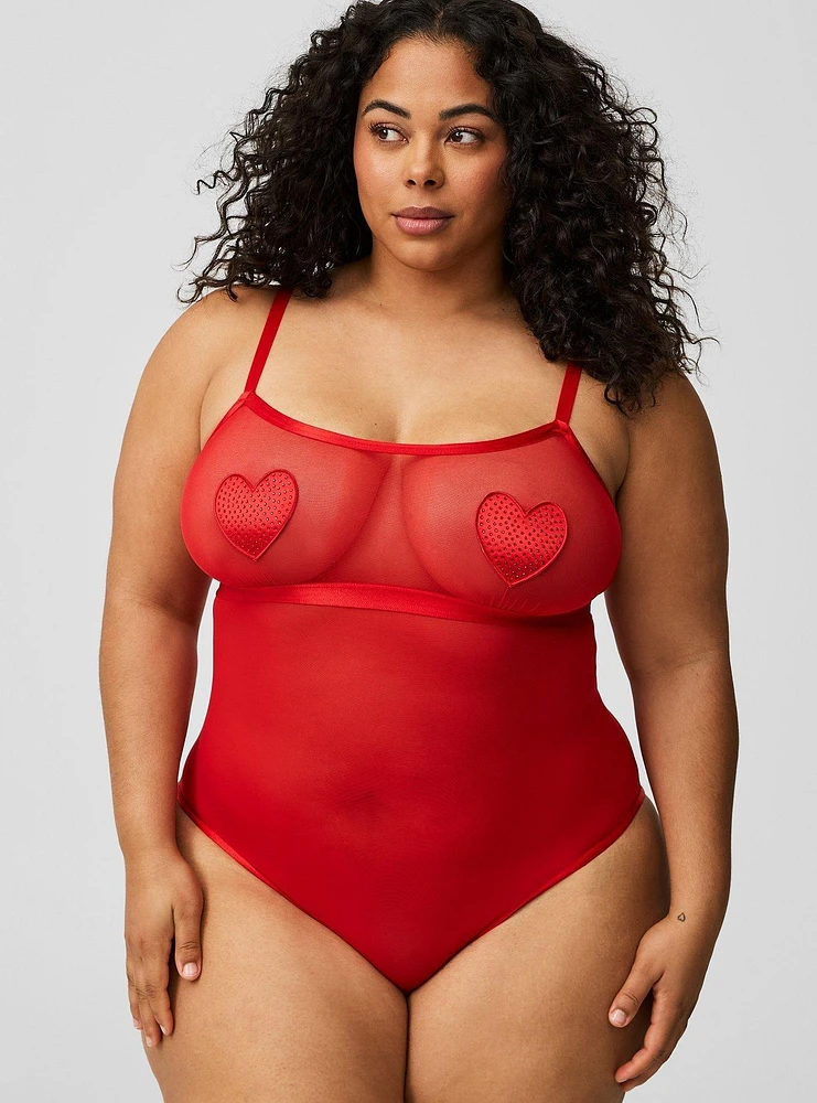 Diamante Mesh Wire-Free Bodysuit