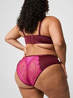 Mid-Rise Microfiber Lace Hipster Panty