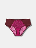 Mid-Rise Microfiber Lace Hipster Panty