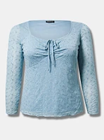 Mesh Tie Front Top