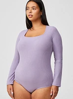 Ribbed Square Neck Bodysuit