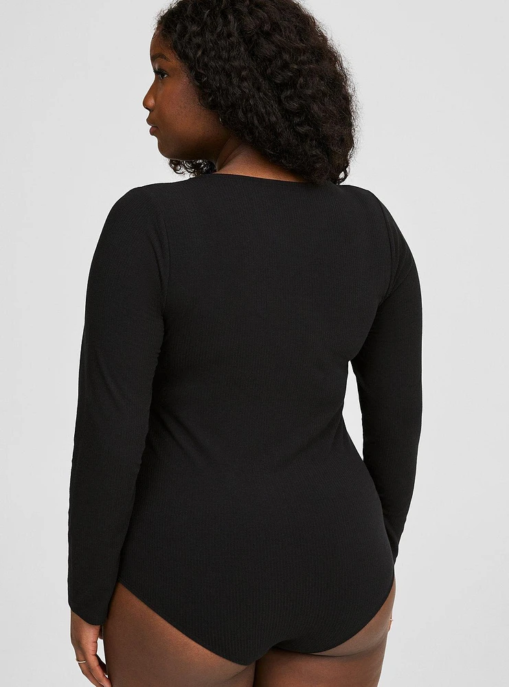 Ribbed Square Neck Bodysuit