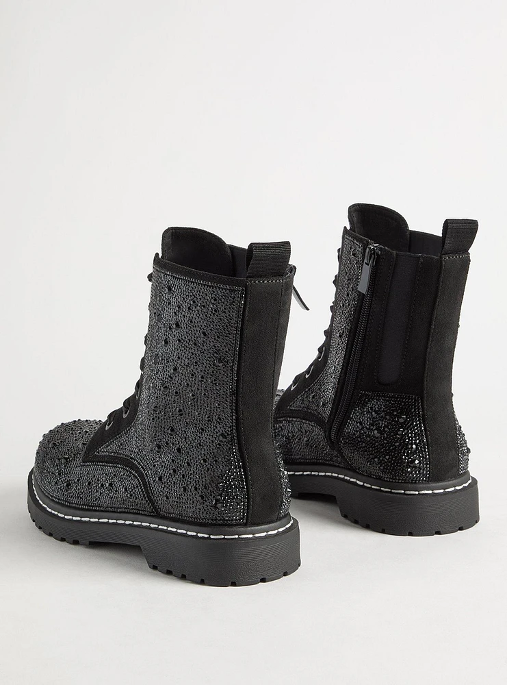 Embellished Laceup Combat Bootie (WW)