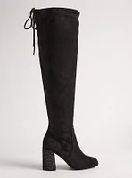 Laceup Embellished Heeled Over-The-Knee Boot (WW)