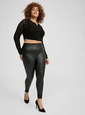Full-Length Faux Leather Legging