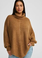 Chunky Ribbed Poncho Sweater