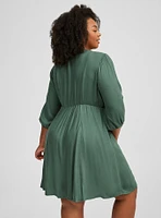 Button Front Skater Mini Dress