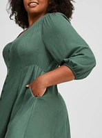 Button Front Skater Mini Dress