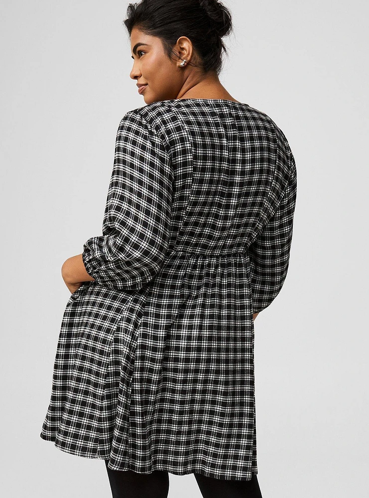 Button Front Skater Mini Dress